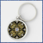 Black and Gold Faux Diamond Sleutelhanger