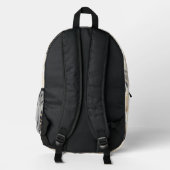 Black and Gold Feather Printed Backpack Bedrukte Rugzak (Achterkant)