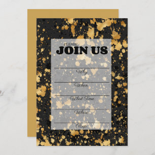 Black and Gold Fill in Multi-Purpose Uitnodiging