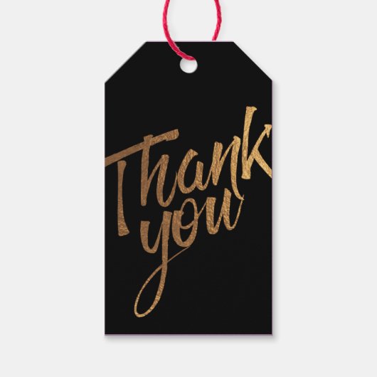 Black and Gold Flecks Weddenschap Hartelijk dank L Cadeaulabel (Voorkant)