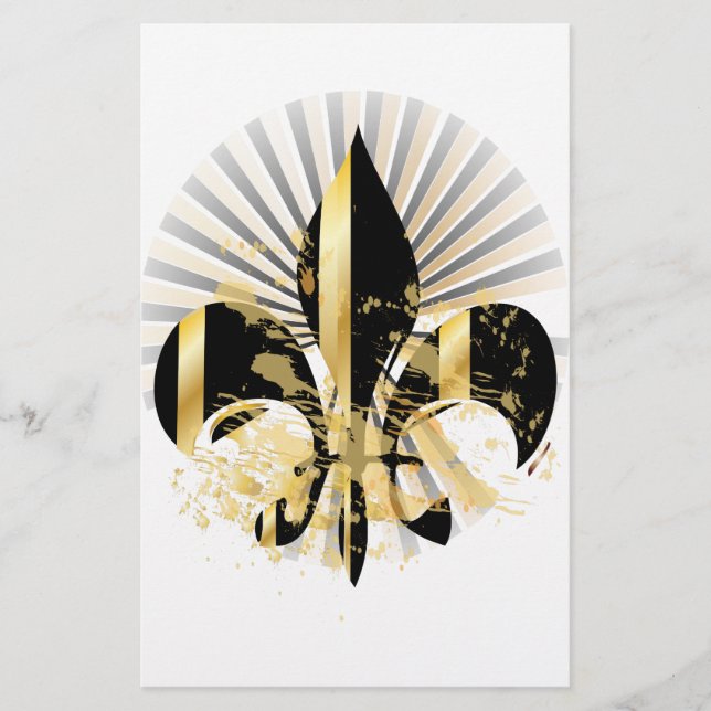 Black and Gold Fleur de Lis (Voorkant)
