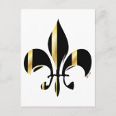 Black and Gold Fleur de Lis Briefkaart (Voorkant)