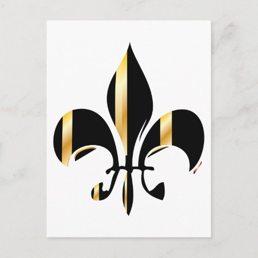 Black and Gold Fleur de Lis Briefkaart (Voorkant)