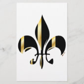 Black and Gold Fleur de Lis Briefpapier (Voorkant)