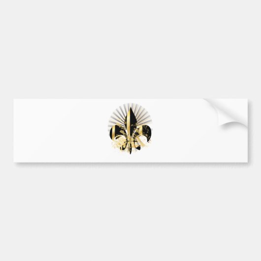 Black and Gold Fleur de Lis Bumpersticker (Voorkant)