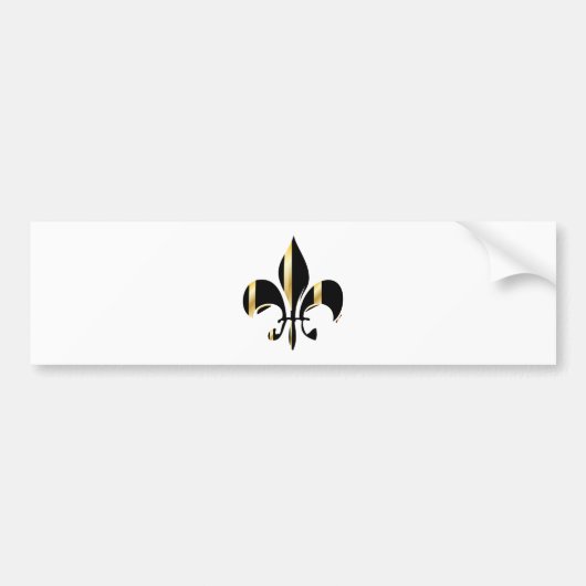 Black and Gold Fleur de Lis Bumpersticker (Voorkant)