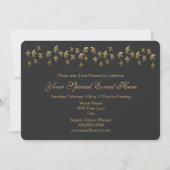 Black and Gold Fleur de Lis Confetti Kaart (Achterkant)
