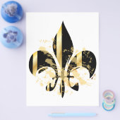 Black and Gold Fleur de Lis Flyer (Enkel)