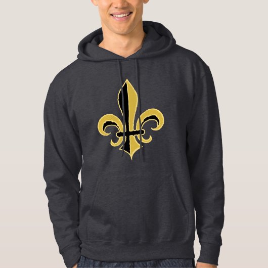 Black and Gold Fleur de lis Hoodie (Voorkant)