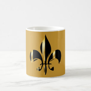 Black and Gold Fleur de Lis Koffiemok
