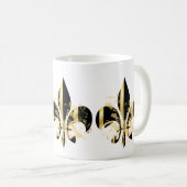 Black and Gold Fleur de Lis Koffiemok (Voorkant rechts)