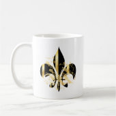 Black and Gold Fleur de Lis Koffiemok (Links)