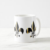 Black and Gold Fleur de Lis Koffiemok (Voorkant rechts)