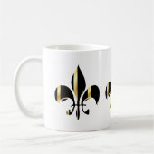 Black and Gold Fleur de Lis Koffiemok (Links)