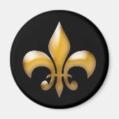 Black and Gold Fleur de Lis Magneet (Voorkant)