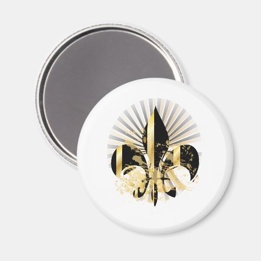 Black and Gold Fleur de Lis Magneet (Voorkant / Achterkant)