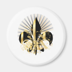 Black and Gold Fleur de Lis Magneet