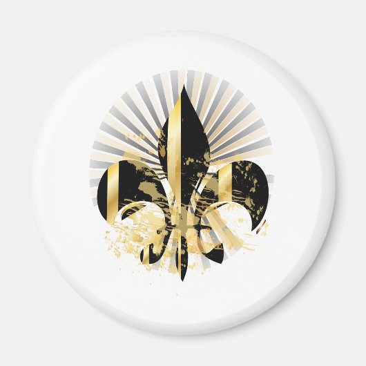 Black and Gold Fleur de Lis Magneet (Voorkant)