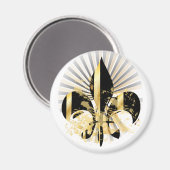 Black and Gold Fleur de Lis Magneet (Voorkant / Achterkant)