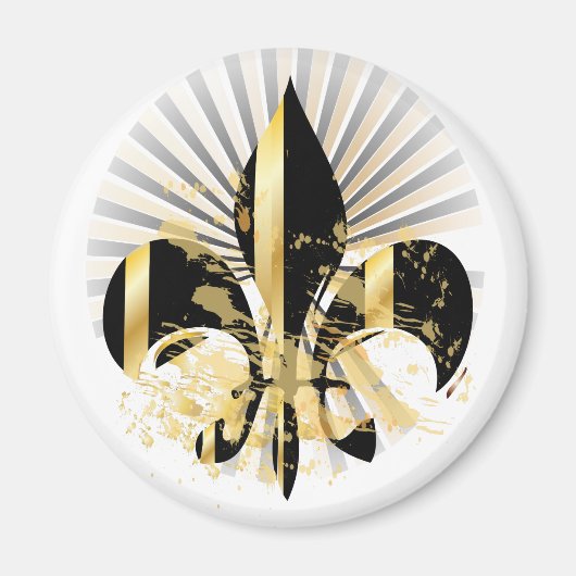 Black and Gold Fleur de Lis Magneet (Voorkant)