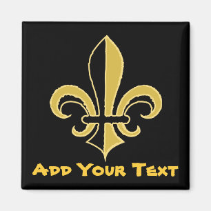 Black and Gold Fleur de lis Magneet