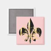 Black and Gold Fleur de Lis Magneet (Voorkant / Achterkant)
