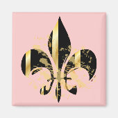 Black and Gold Fleur de Lis Magneet (Voorkant)