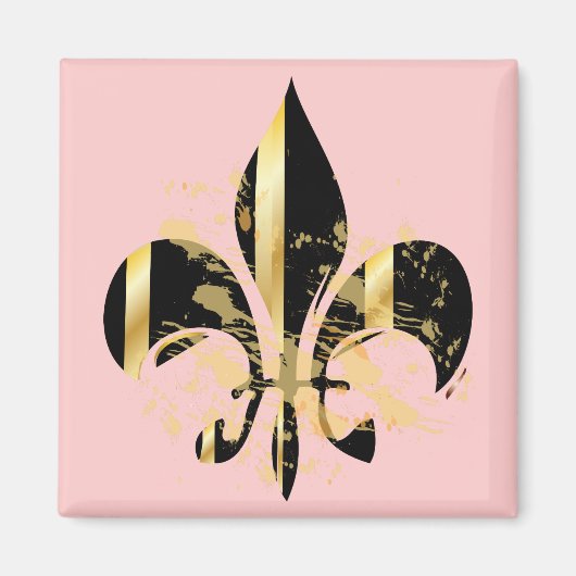 Black and Gold Fleur de Lis Magneet (Voorkant)