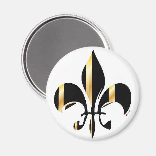 Black and Gold Fleur de Lis Magneet (Voorkant / Achterkant)