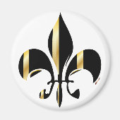 Black and Gold Fleur de Lis Magneet (Voorkant)