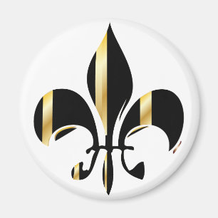 Black and Gold Fleur de Lis Magneet