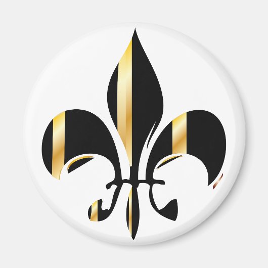 Black and Gold Fleur de Lis Magneet (Voorkant)