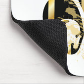 Black and Gold Fleur de Lis Muismat (Hoek)