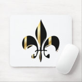 Black and Gold Fleur de Lis Muismat (Met muis)