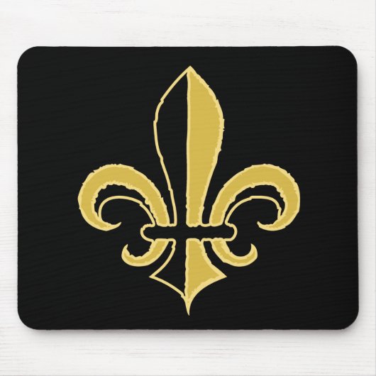 Black and Gold Fleur de lis Muismat (Voorkant)