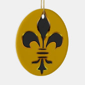 Black and Gold Fleur de lis Ornament (Rechts)