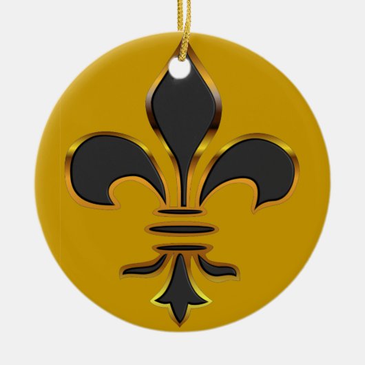 Black and Gold Fleur de lis Ornament (Voorkant)