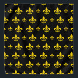 Black and Gold Fleur de Lis Pattern Bandana<br><div class="desc">Black and Gold Fleur de Lis Pattern</div>