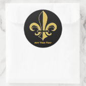 Black and Gold Fleur de lis Ronde Sticker (Tas)