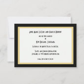 Black and Gold Fleur de Lis Save the Date Cards (Achterkant)