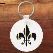 Black and Gold Fleur de Lis Sleutelhanger (Voorkant)