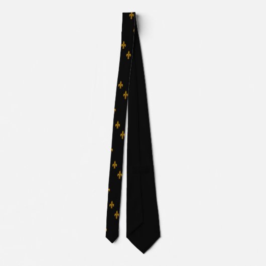 Black and Gold Fleur De Lis Stropdas (Achterkant)