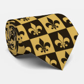 Black and Gold Fleur de lis Stropdas (Opgerold)