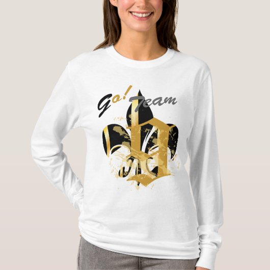 Black and Gold Fleur de Lis T-shirt (Voorkant)
