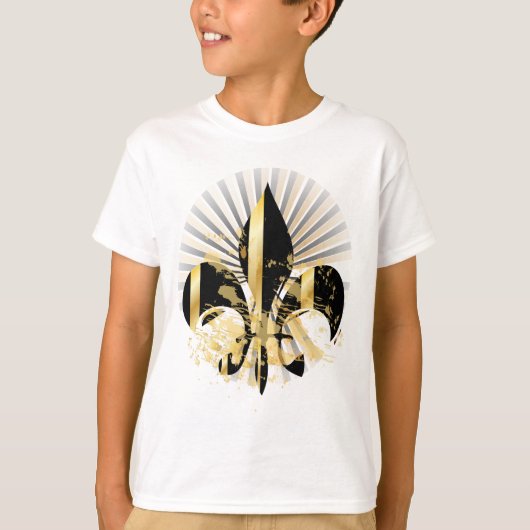 Black and Gold Fleur de Lis T-shirt (Voorkant)