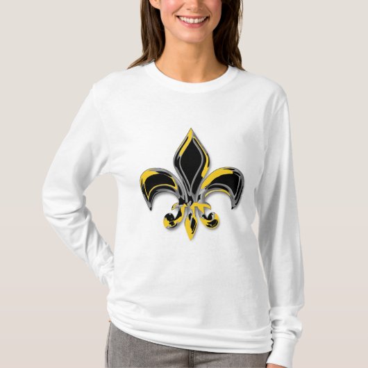 Black and Gold Fleur de lis T-shirt (Voorkant)