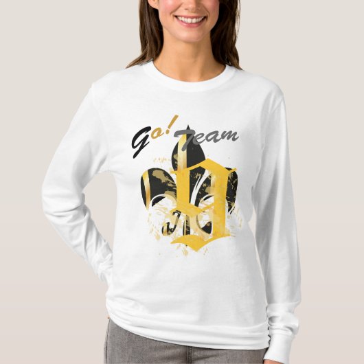 Black and Gold Fleur de Lis T-shirt (Voorkant)