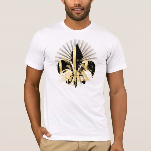 Black and Gold Fleur de Lis T-shirt (Voorkant)