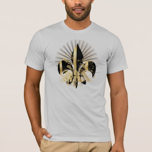 Black and Gold Fleur de Lis T-shirt (Voorkant)