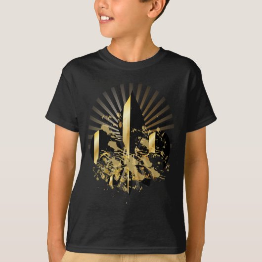 Black and Gold Fleur de Lis T-shirt (Voorkant)